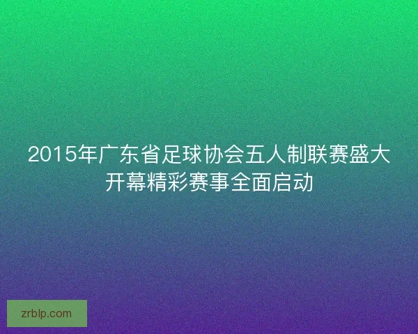 2015年广东省足球协会五人制联赛盛大开幕精彩赛事全面启动