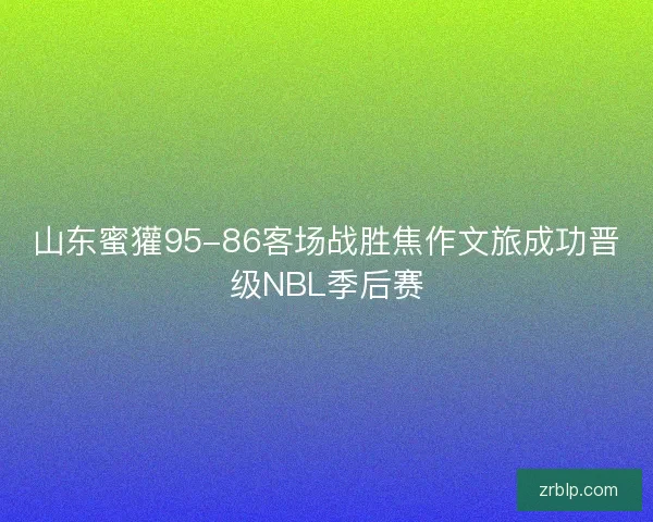 山东蜜獾95-86客场战胜焦作文旅成功晋级NBL季后赛